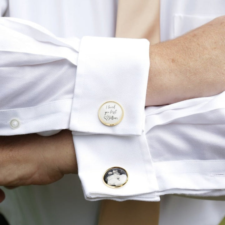 Boutons de manchette personnalisés - Je t'aime d'abord - Cadeau pour papa