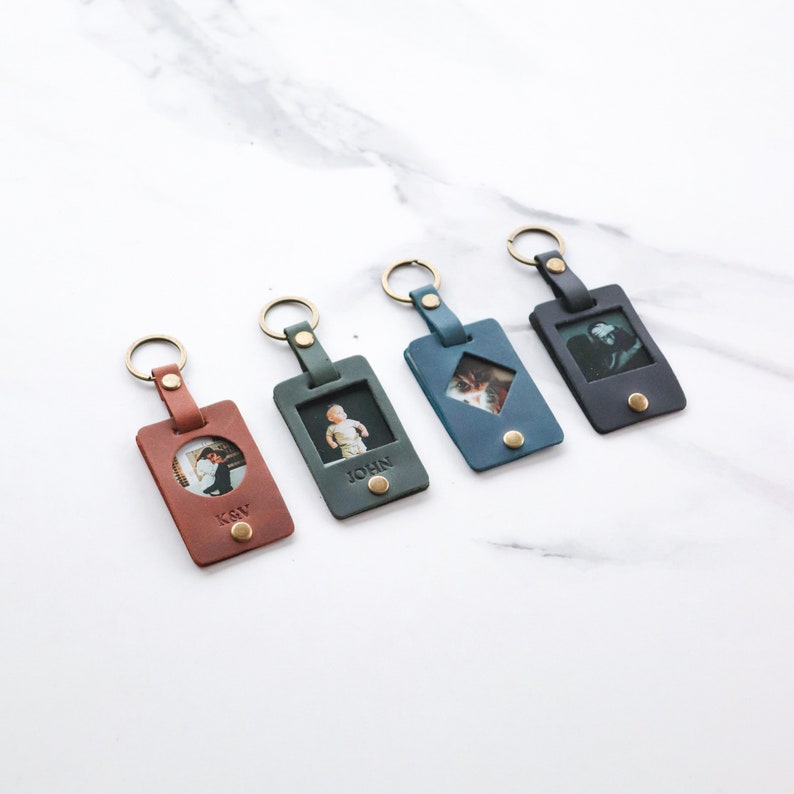Porte-clés photo personnalisé, cuir personnalisé