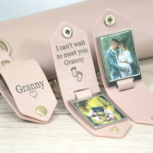 Porte-clés photo en cuir personnalisé avec photo