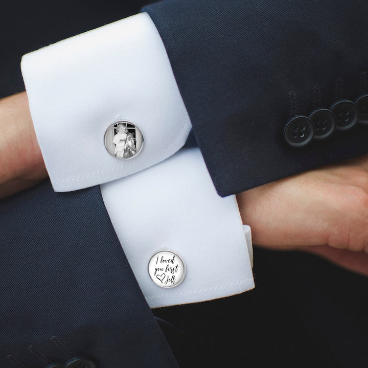Boutons de manchette personnalisés - Je t'aime d'abord - Cadeau pour papa