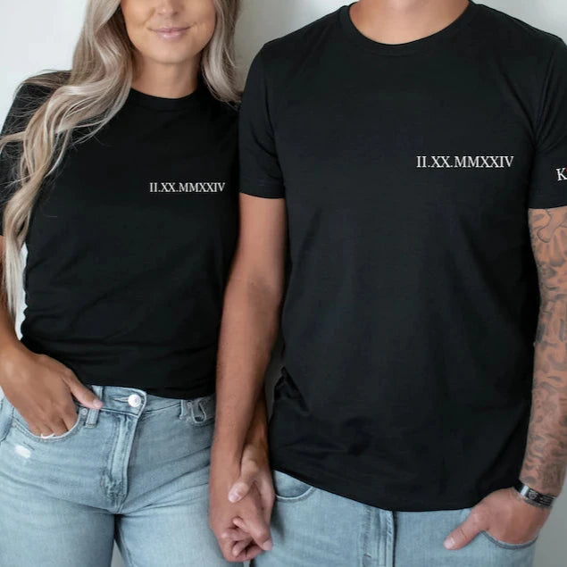 T-shirt Chiffre Romain Date Personnalisée