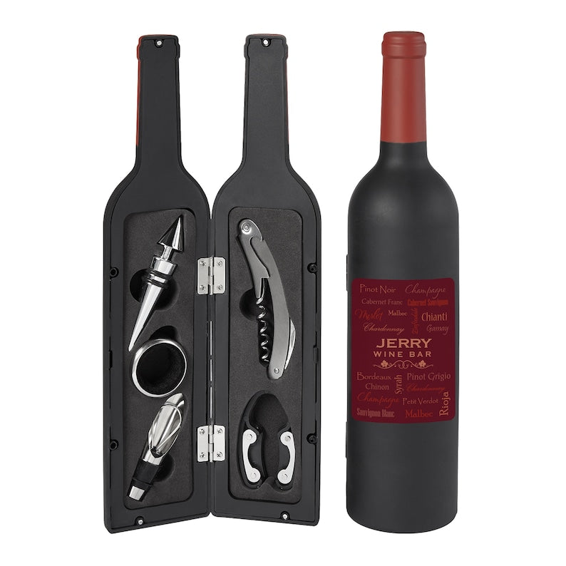 Coffret d'ustensiles de service à vin personnalisés - Le meilleur cadeau de fête des pères pour les amateurs de vin
