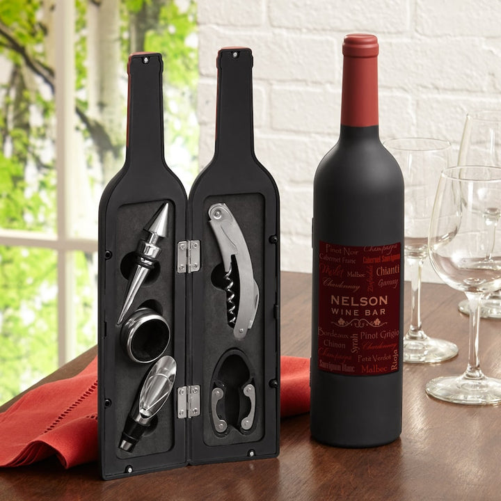 Coffret d'ustensiles de service à vin personnalisés - Le meilleur cadeau de fête des pères pour les amateurs de vin