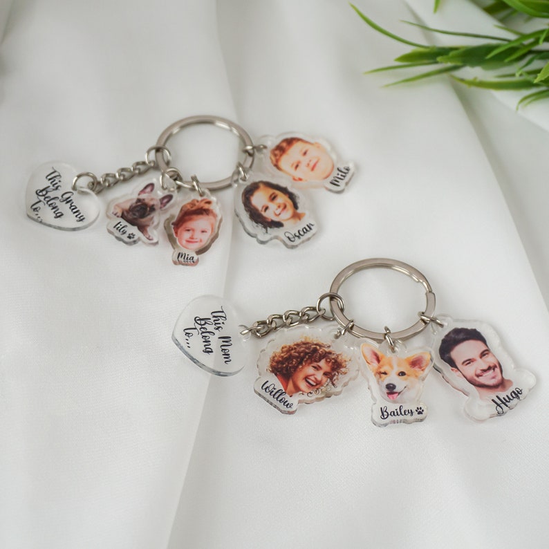 Porte-clés personnalisé pour famille: Mère, Nom, Bébé - Cadeau Fête des Mères
