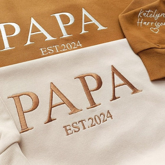 PAPA Sweat brodé papa personnalisé