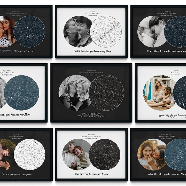 The Day You Became My Mom Carte des étoiles Cadeau personnalisé pour la fête des Mères