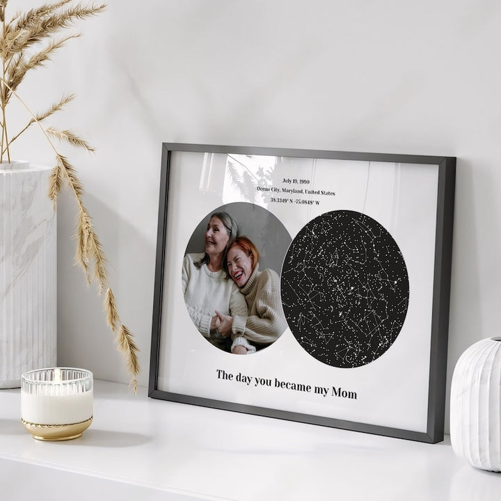 The Day You Became My Mom Carte des étoiles Cadeau personnalisé pour la fête des Mères
