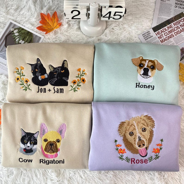 Sweat brodé couleur portrait personnalisé