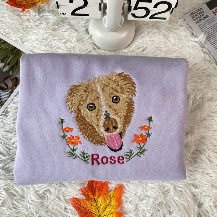 Sweat brodé couleur portrait personnalisé