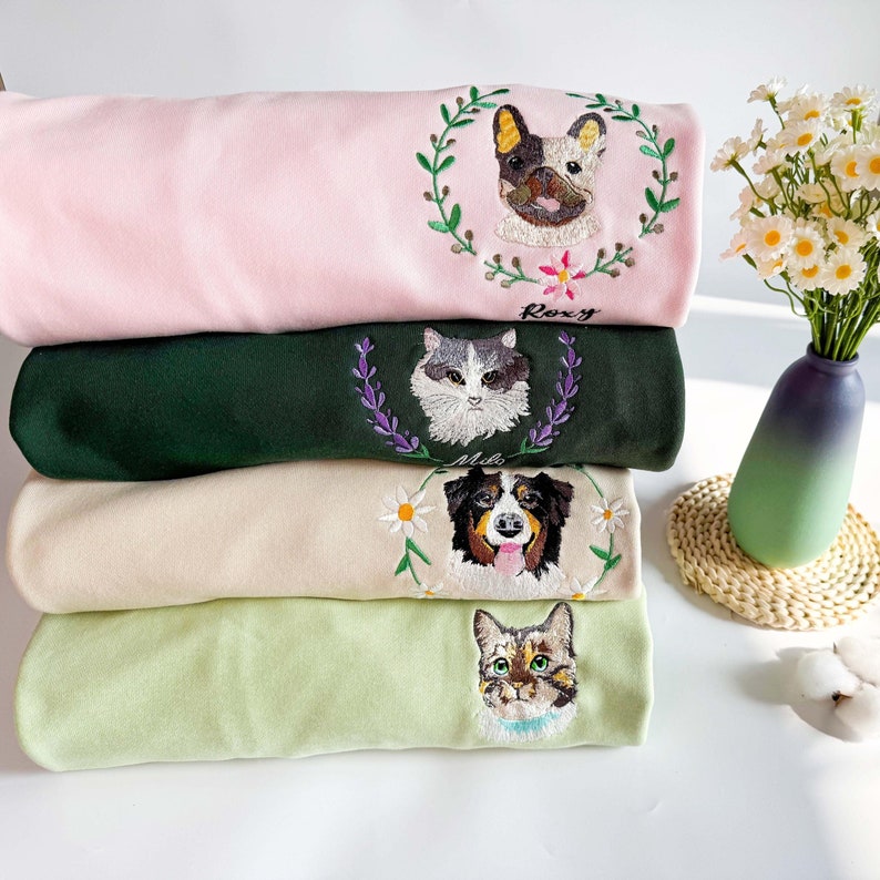 Sweat brodé couleur portrait personnalisé