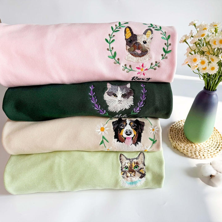 Sweat brodé couleur portrait personnalisé