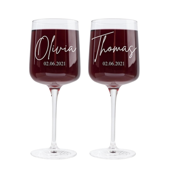 Verre à vin rouge Bordeaux gravé personnalisé - Cadeau fête des pères