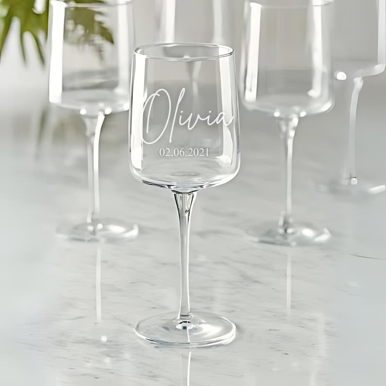 Verre à vin rouge Bordeaux gravé personnalisé - Cadeau fête des pères