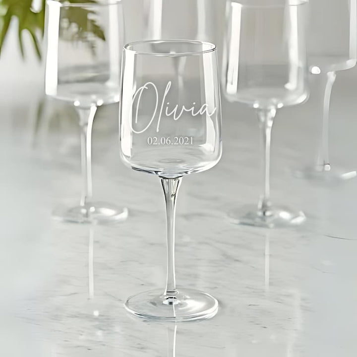 Verre à vin rouge Bordeaux gravé personnalisé - Cadeau fête des pères