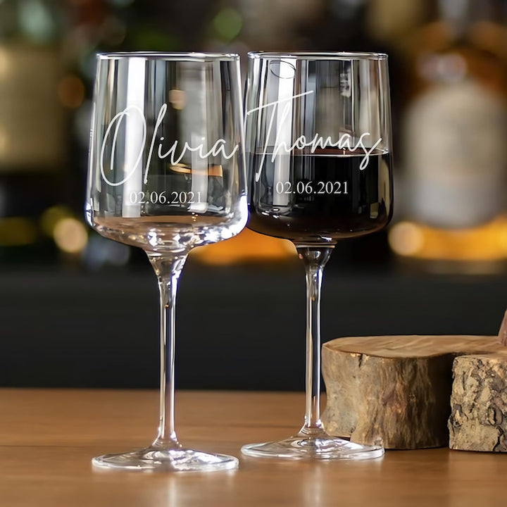 Verre à vin rouge Bordeaux gravé personnalisé - Cadeau fête des pères