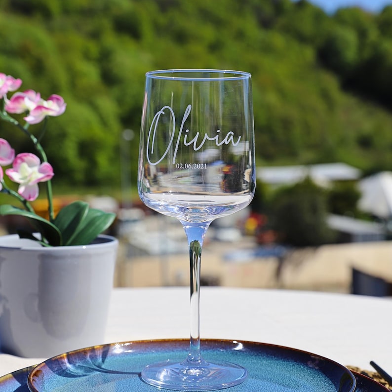 Verre à vin rouge Bordeaux gravé personnalisé - Cadeau fête des pères