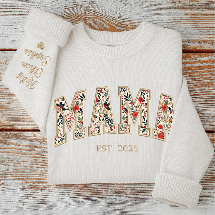 Pull MAMAN en Maille Personnalisé, Cadeau pour Maman et Toute la Famille