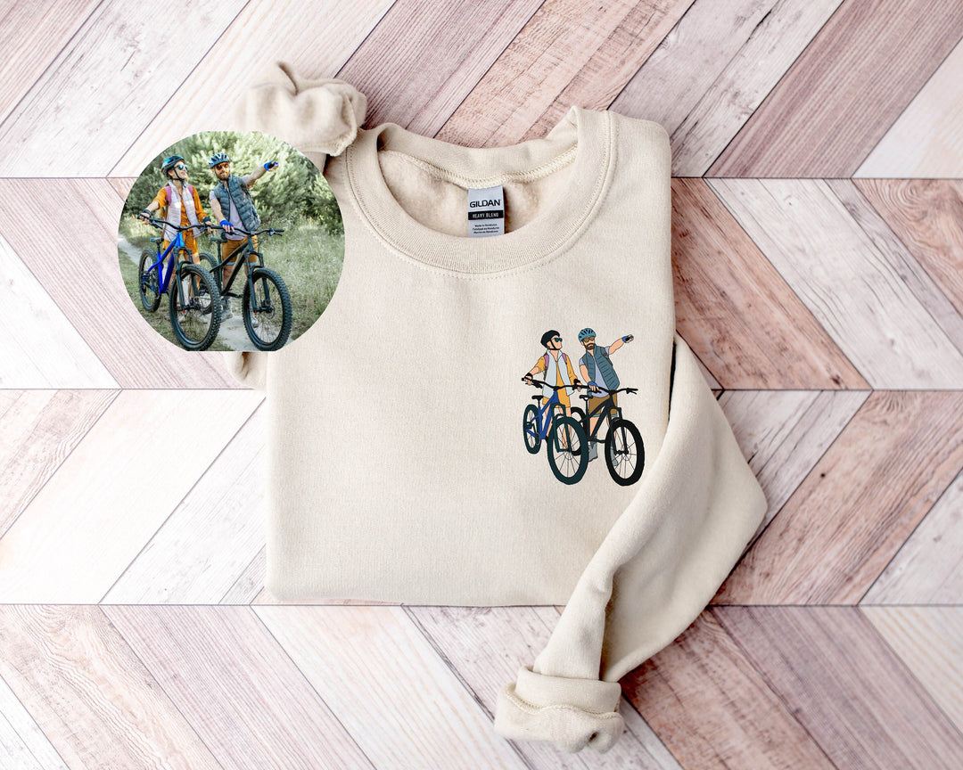 Sweat-shirt de dessin de vélo personnalisé