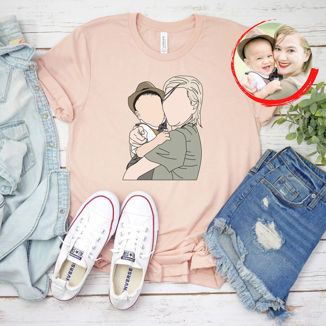 Portraits de famille personnalisés-T-shirt à imprimé graphique