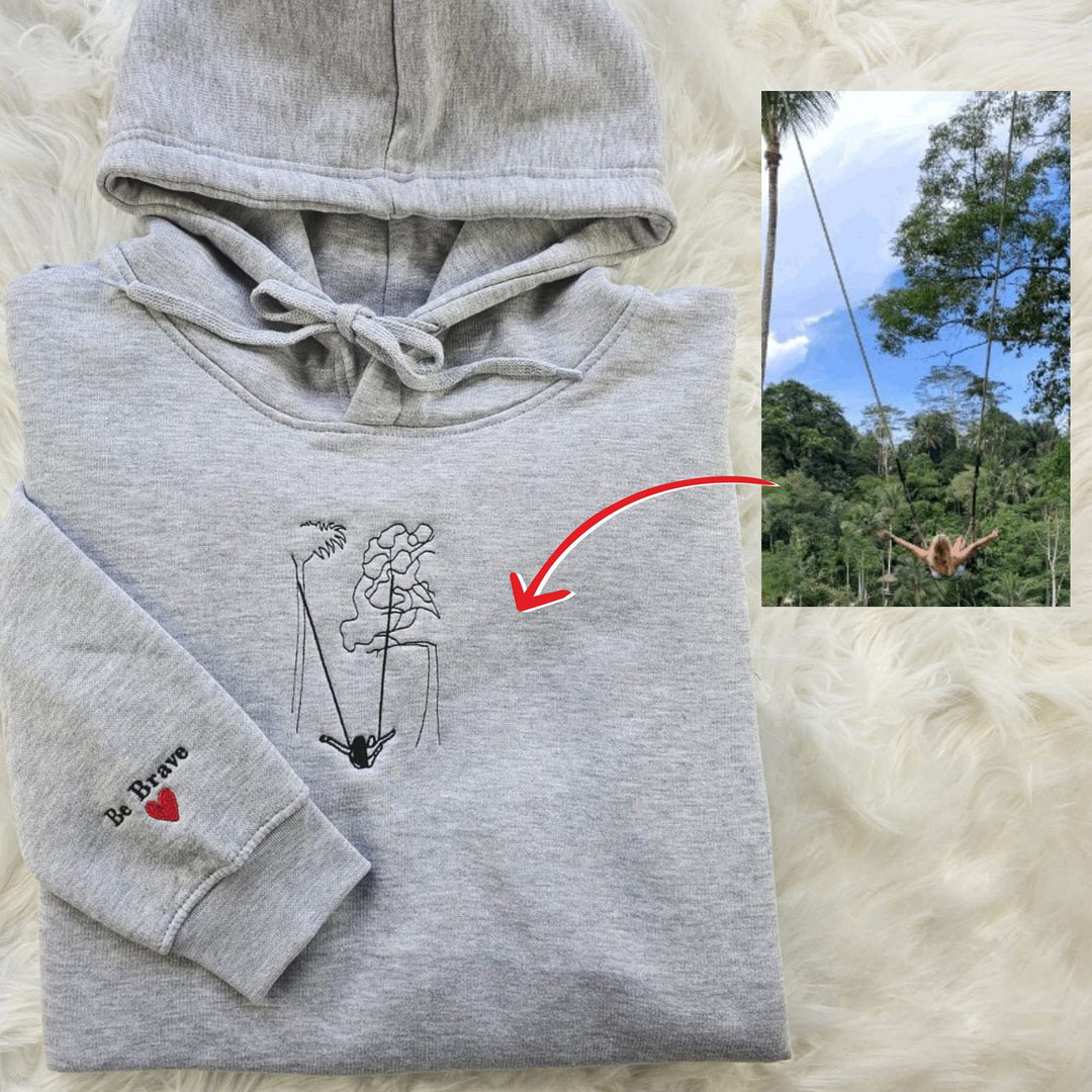 Sweat-shirt photo Portrait silhouette Personnalisé-broderie