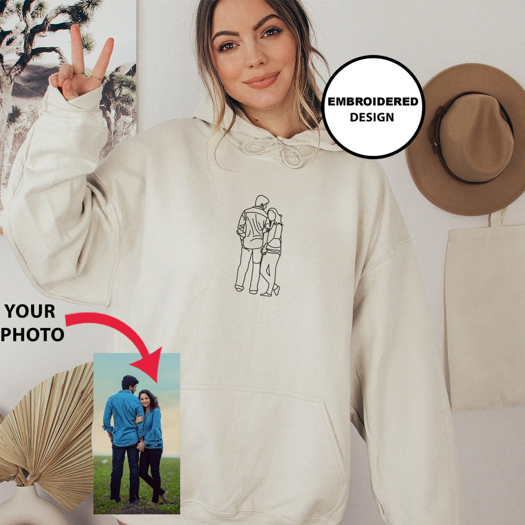 Sweat-shirt photo Portrait silhouette Personnalisé-broderie