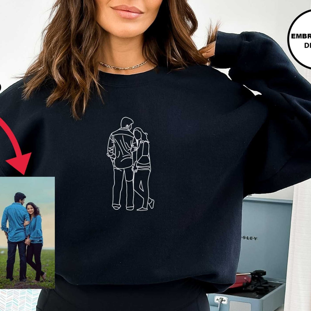 Sweat-shirt photo Portrait silhouette Personnalisé-broderie