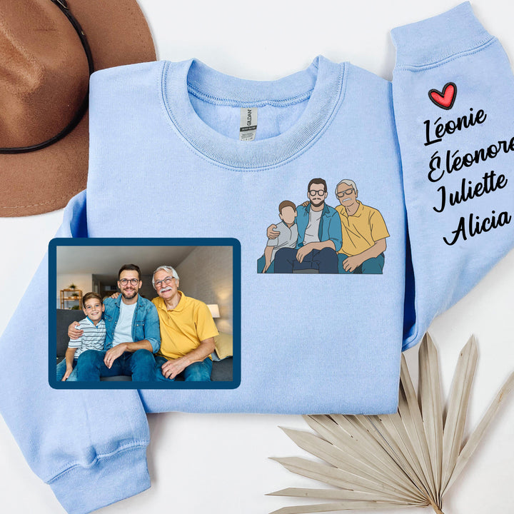 Sweat à capuche personnalisé pour maman avec photo et prénoms d'enfants, cadeau unique pour la fête des mères, sweat-shirt photo brodé personnalisé