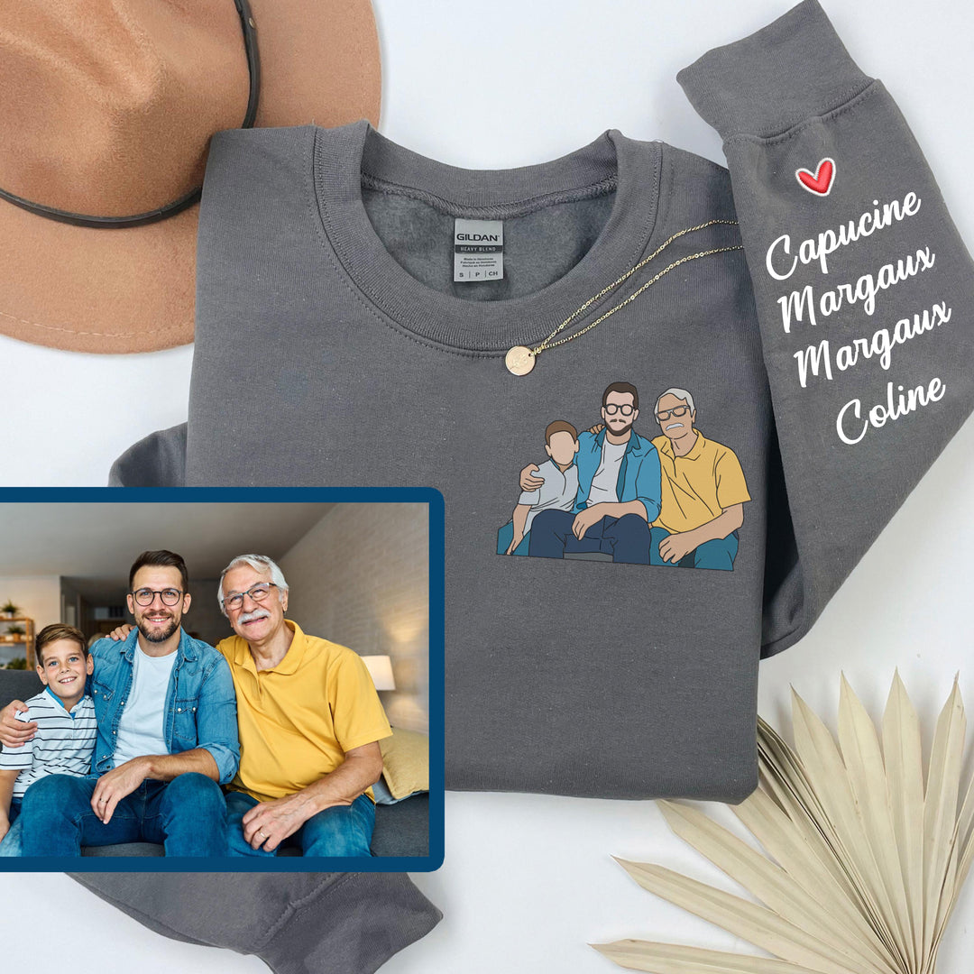 Sweat à capuche personnalisé pour maman avec photo et prénoms d'enfants, cadeau unique pour la fête des mères, sweat-shirt photo brodé personnalisé