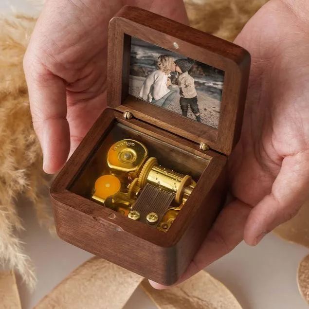 Boîte à musique personnalisée avec photo, cadeau pour la fête des mères, cadeau pour papa et maman