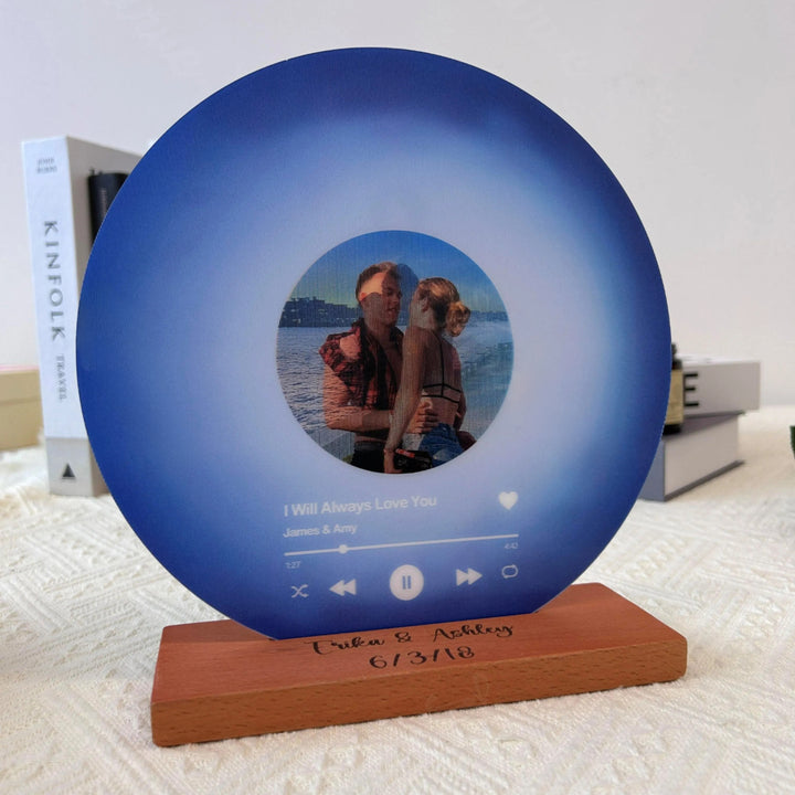 Disque personnalisé avec photo - Plaque de chanson lenticulaire avec NFC🎵