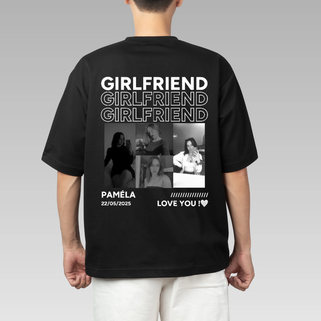 T-shirt personnalisé vintage,boyfriend & girlfriend，Petit ami &Petite amie