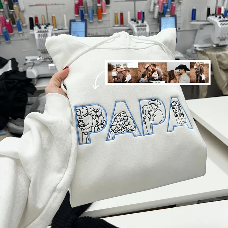 T-shirts et sweat-shirts personnalisés brodés à partir de photos pour papa/maman