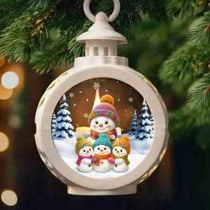 Lanterne décorative personnalisée en forme de bonhomme de neige aux chandelles – Cadeaux d'anniversaire de Noël personnalisés pour maman et grand-mère