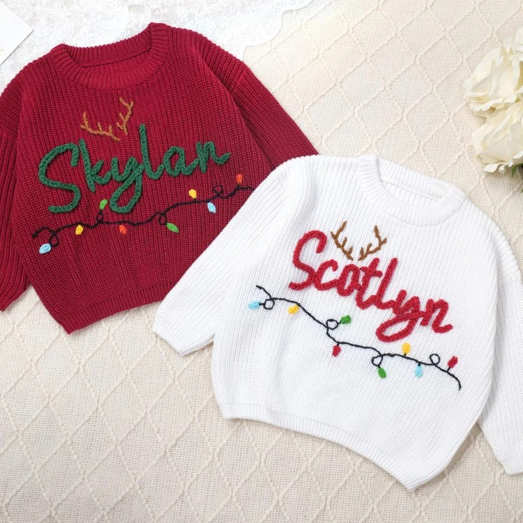 Pull de Noël personnalisé et fait main pour bébé et enfant