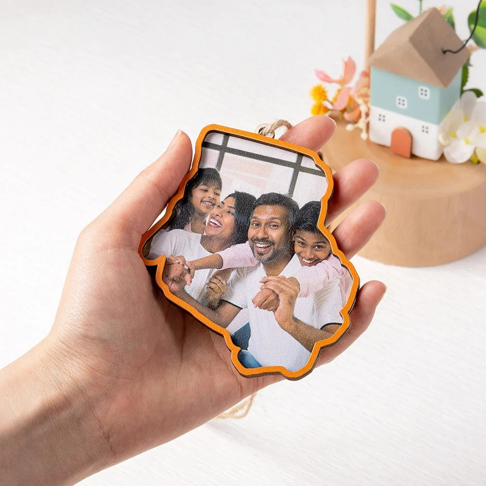 Décoration d'intérieur en bois personnalisée avec photo de carte d'état multicolore