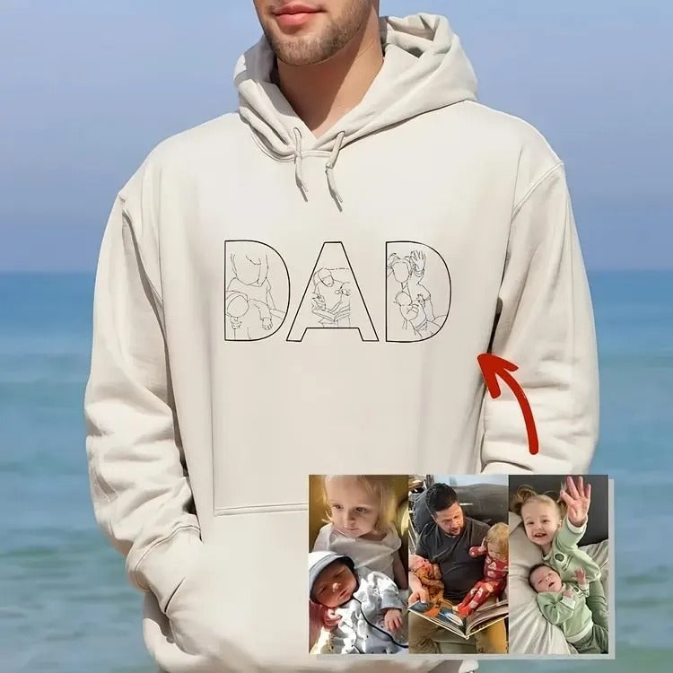 T-shirts et sweat-shirts personnalisés brodés à partir de photos pour papa/maman