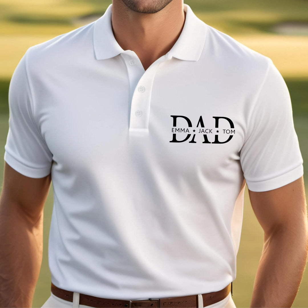 Polo brodé avec les noms du père et de l'enfant