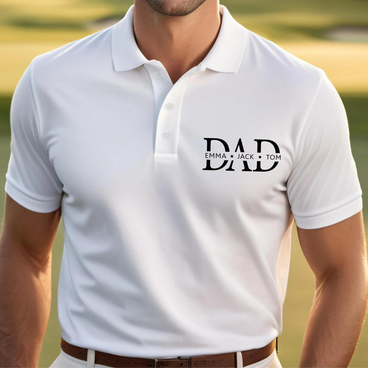 Polo brodé avec les noms du père et de l'enfant