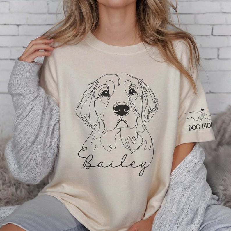 Sweat à capuche impression personnalisé avec contour d'animal de compagnie – Sweat-shirt/t-shirt à point unique.