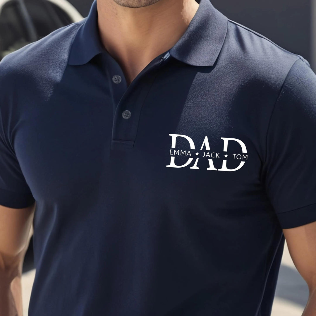 Polo brodé avec les noms du père et de l'enfant