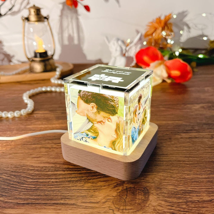 Veilleuse acrylique avec photo personnalisée,pour couple