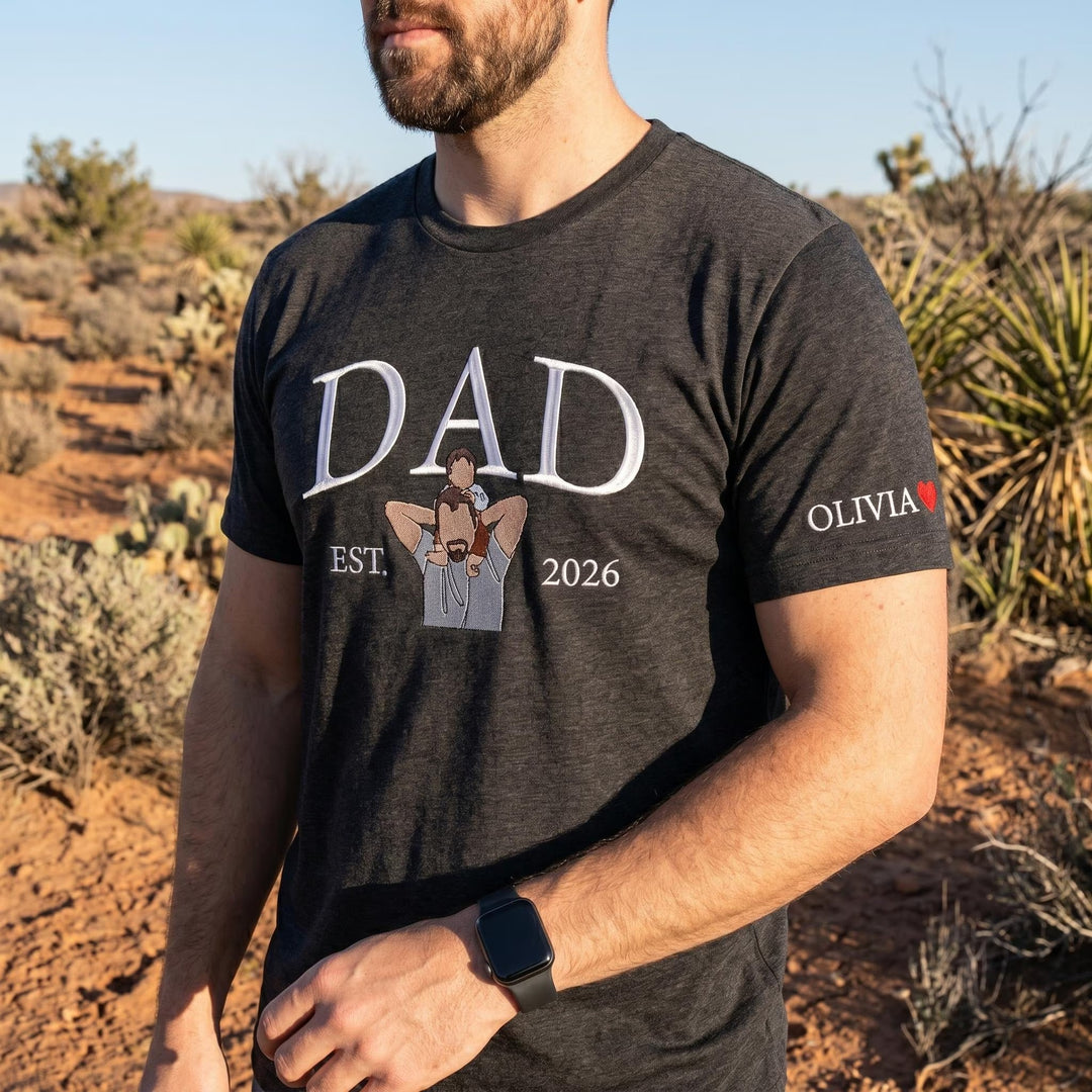 Sweat-shirts brodés personnalisés avec portrait — le cadeau idéal pour les papas.