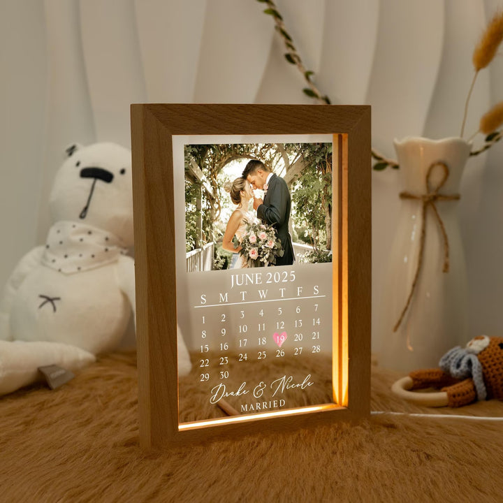 Lampe LED personnalisée pour photo de couple, cadeau d'anniversaire