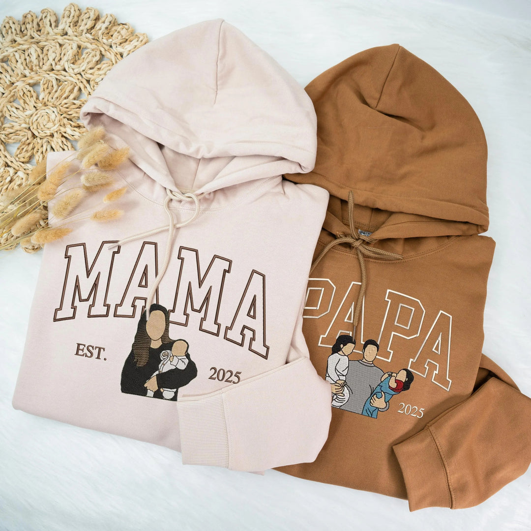 Sweat-shirt/sweat à capuche personnalisé avec surnom et photo brodée, cadeaux de Noël