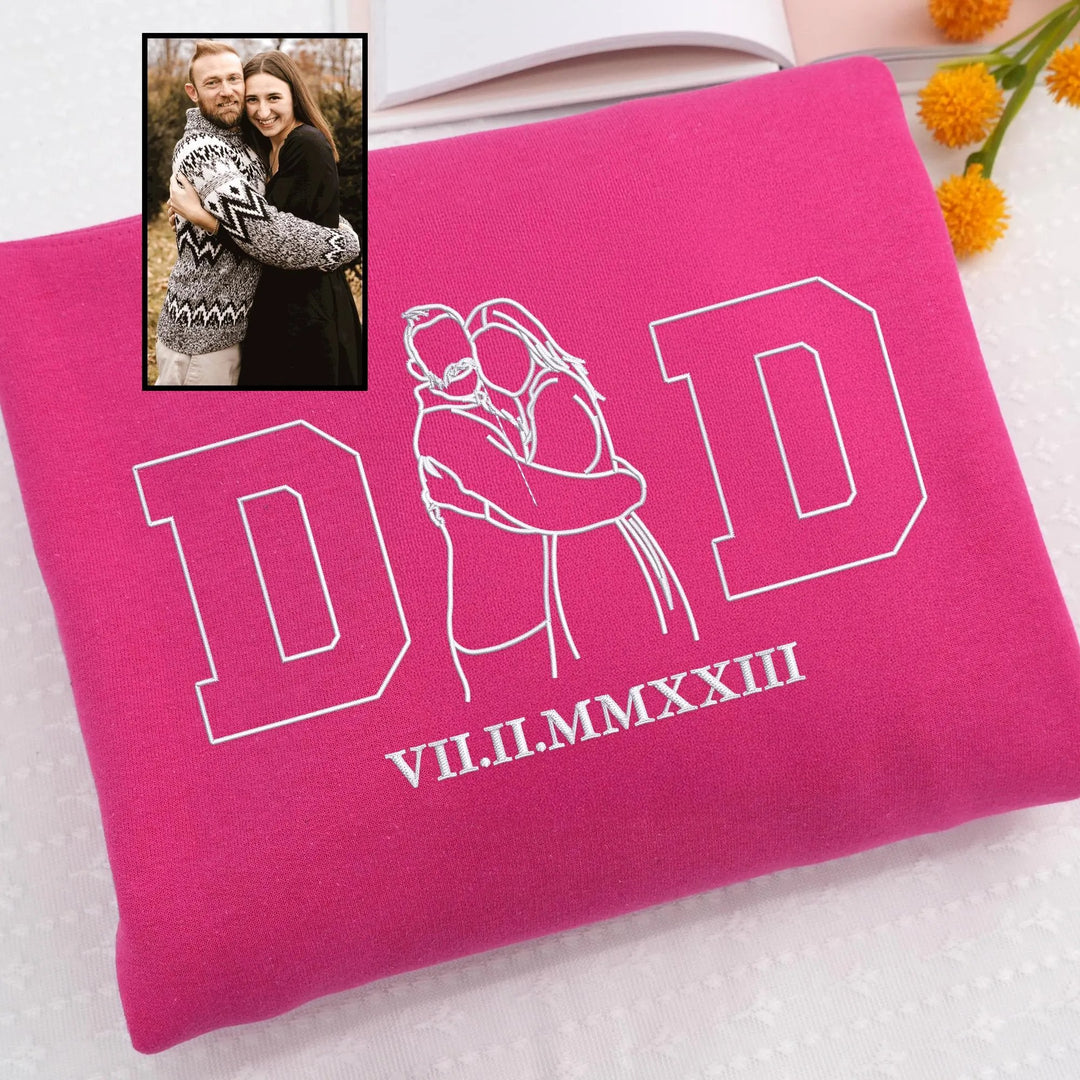 Sweat-shirts personnalisés avec photo et surnom brodés, portrait de famille et chiffres romains