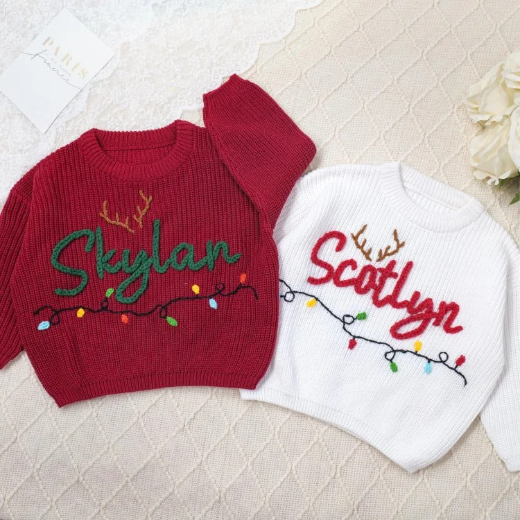 Pull de Noël personnalisé et fait main pour bébé et enfant
