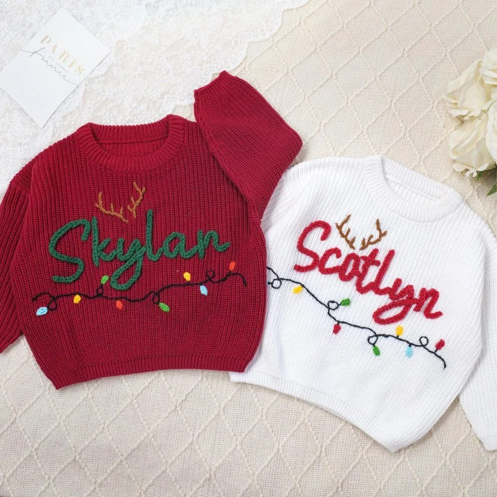 Pull de Noël personnalisé et fait main pour bébé et enfant