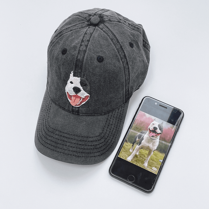 Casquette de baseball personnalisée avec photo de votre chien/chat brodée