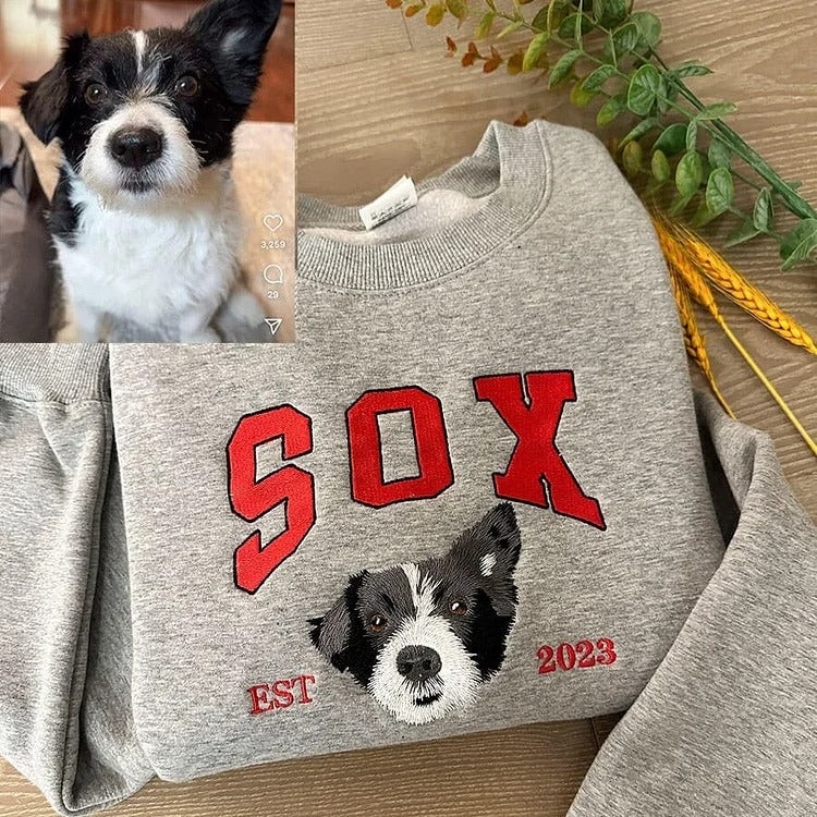Sweat-shirt brodé personnalisé avec le visage et le nom de votre animal de compagnie, cadeau souvenir pour les amoureux des animaux
