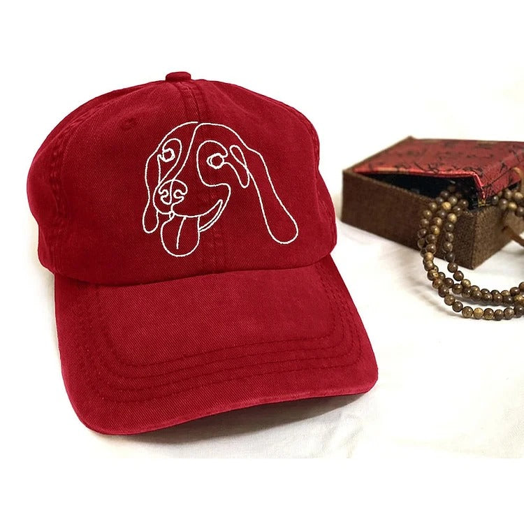 Casquette de baseball personnalisée avec photo de votre chien brodée